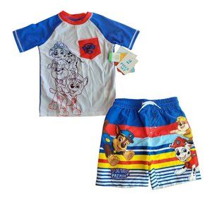 NEW Paw Patrol Swim Set. Boys Size 4T. Short‎ sleeve